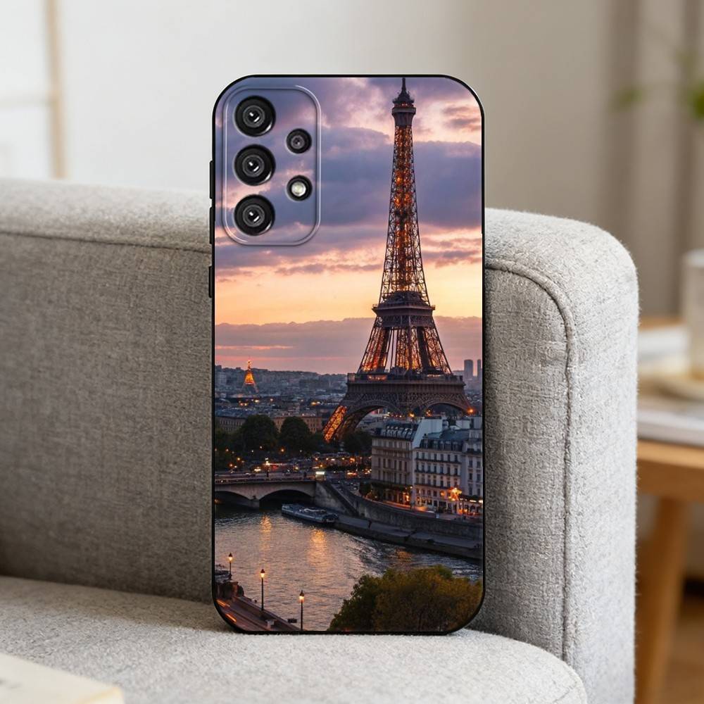 E-Eiffel T-Tower    Phone Case For Samsung S25,S24,S21,S22,S23,S30,Ultra,S20,Plus,Fe,Note,10,9,5G Black Cover