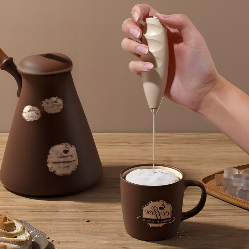 Wireless Electric Milk Frother Battery-Powered Handheld Foamer Coffee Cream Soup Peanut Butter Egg Whisking Baking Accessories