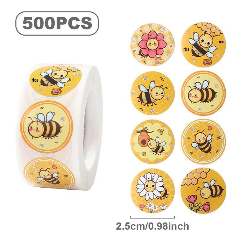 Bee-Themed Creative Cartoon Stickers for Cute Decoration and Packaging Seals