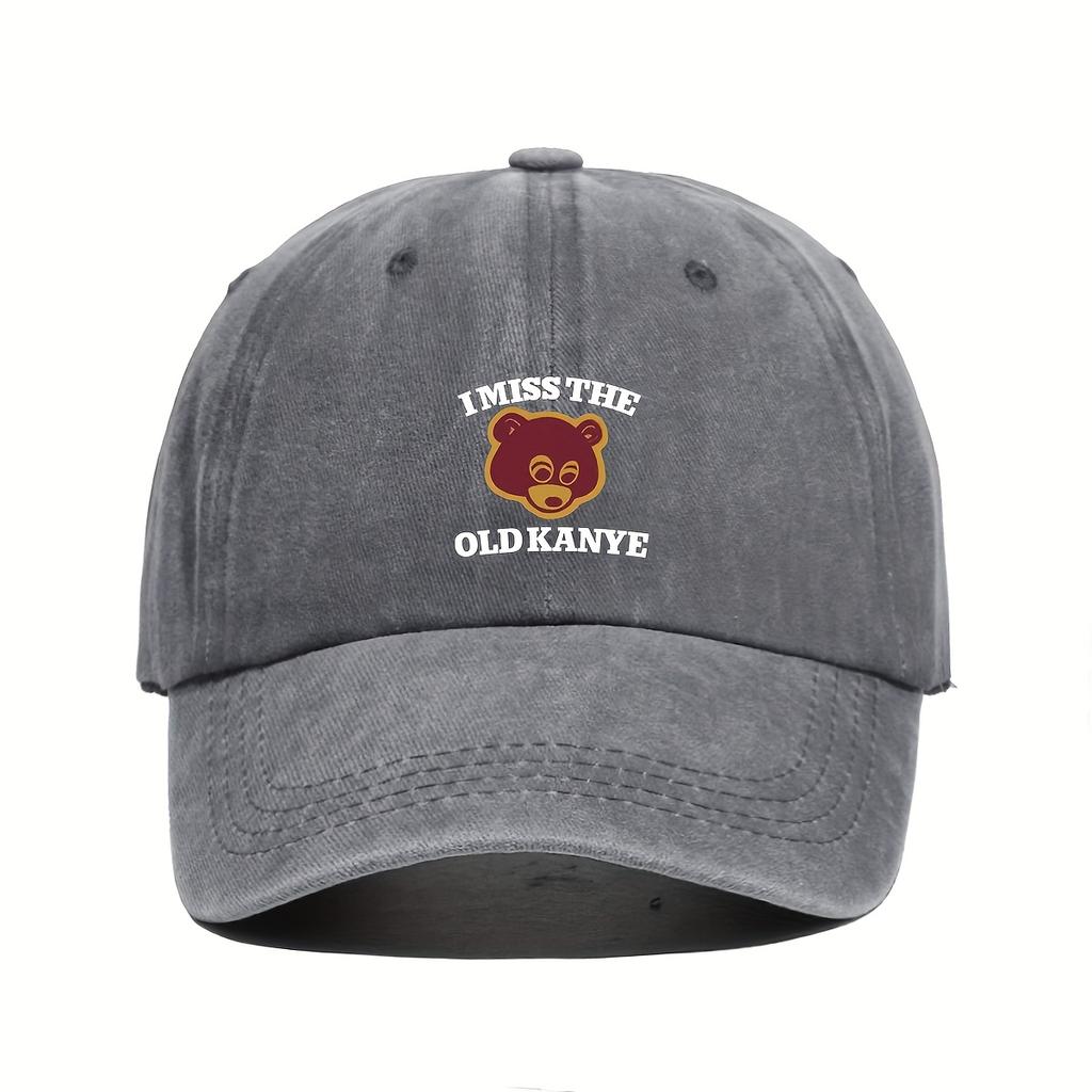 Pc Vintage Baseball Cap with I Miss The Old Kanye Print Adjustable Snapback Brim Suitable for Casual Travel Unisex Sporty