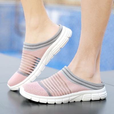 Large Size Couple Shoes Half Slippers Casual Shoes Bag Head, Fly-woven Light Shoes