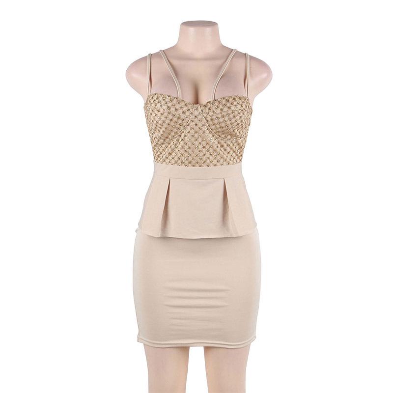 European & American Slimming Bodycon Spaghetti Strap Women's Dress - Sexy Evening Partywear