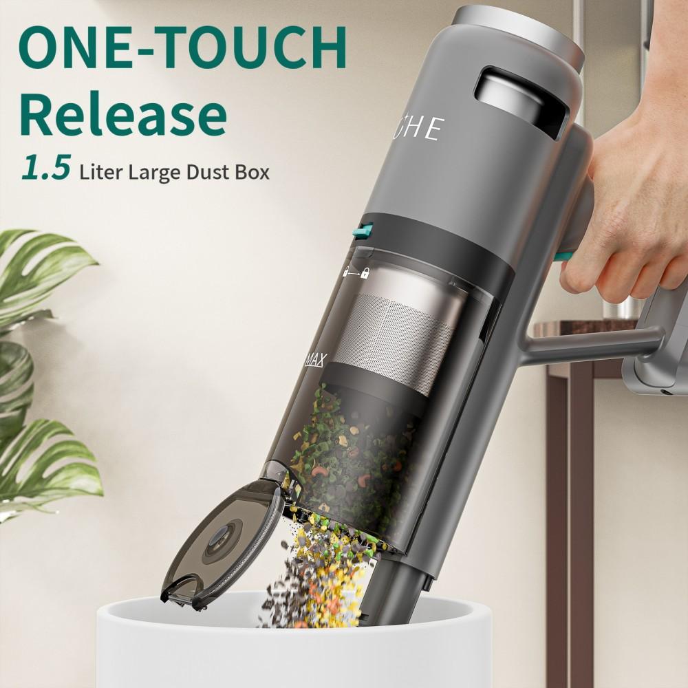 KCHE S10 Cordless Vacuum Cleaner, 33kPa 400W, 6 X 2200mAh Batteries, 55min Runtime, 6-stage Filtration, 1.5L Dust Box, Green