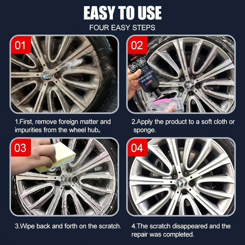 EAREPIS Car Wheel Rim Scratch Refurbishment Paste, Tire Rim Scratch Paint Repair Paste - Car Wheel Hub Car Polishing Cream,50ml