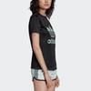 Adidas Originals Trefoil Tee Casual Sports Round Neck Letter Print Short Sleeve T-Shirt Women Tops Black DV0116