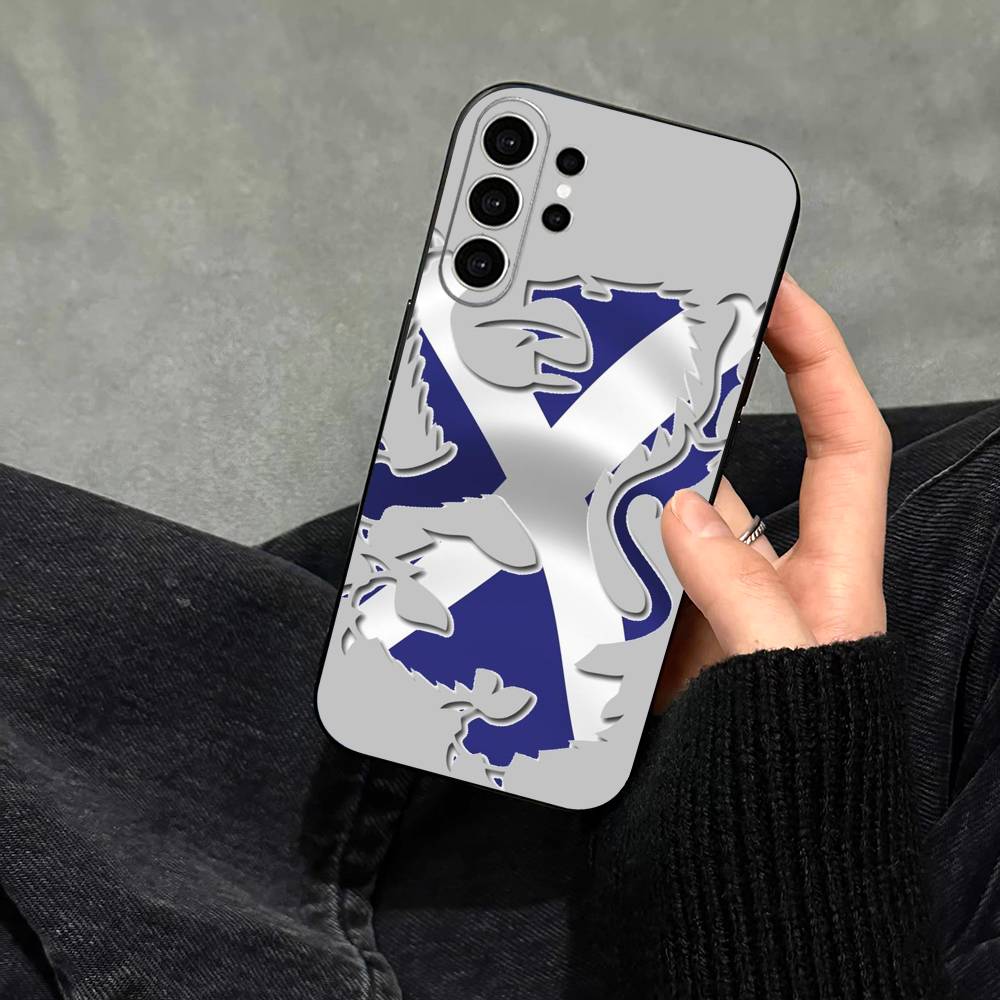 S-Scotland Scottish Flag Phone Case For Samsung S25,S24,S21,S22,S23,S30,Ultra,S20,Plus,Fe,Note,10,9,5G Black Cover