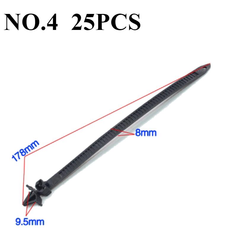 

25pcs Automotive nylon cable clamps, automotive hose clamps, zipper belts, nylon cable locking flanges