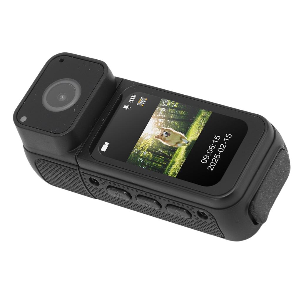 Body Worn Camera Portable POV Vlog Recording 32GB 2.7K 180 Degree Rotatable Magnetic Hanging for Work Travel Pet
