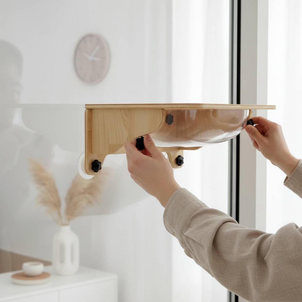Wall-Mounted Cat Bed with Transparent Capsule Space-Saving Window Perch
