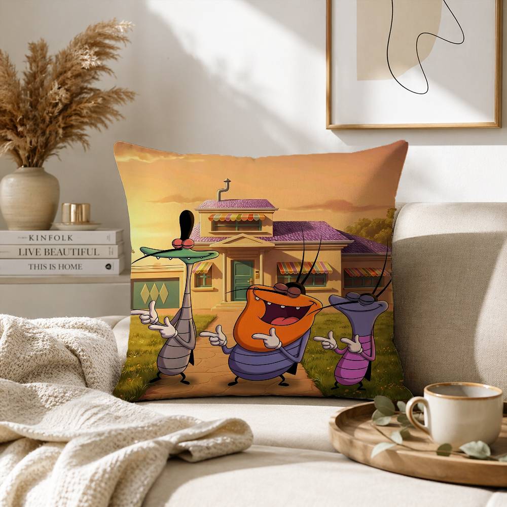 Cat Oggy and the Cockroaches-s Pillow Case for Sofa Living Room Home office Decor Protective Cover
