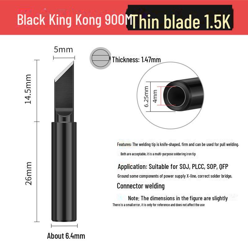 Vârf Fier de Lipit - 936 Vârf Potcoavă Diamant Negru, Durabil cu Excelent Flux de Cositor