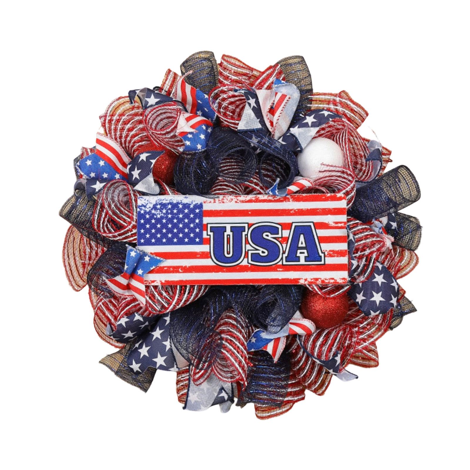 

New Independence Day American Wreath Door Hanging Day Home Decoration Scene Prop One Size