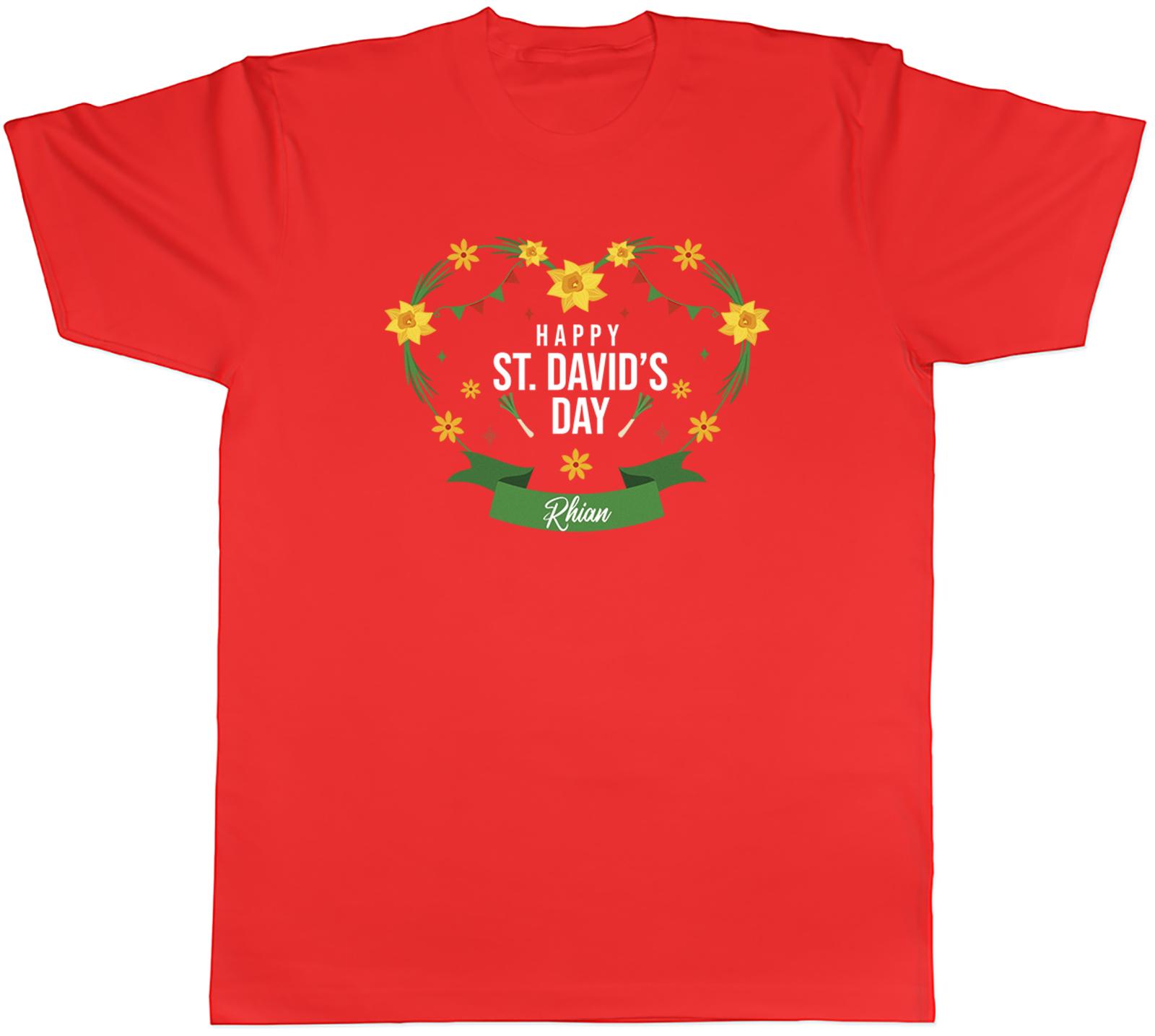 Personalised Welsh Wales Celebration Unisexs TShirt Happy St Davids Day Tee Gift S
