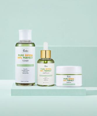 Thinkco Pure Bifida 99  Perfect Toner Ampoule Cream Skincare Set Of 3