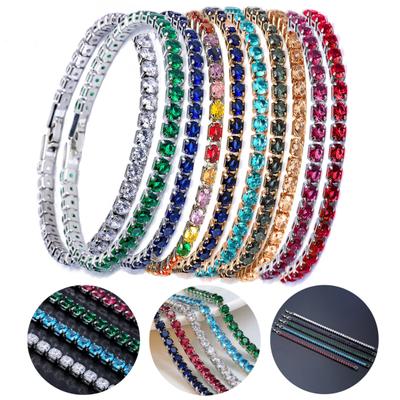 Bracelet chic strass délicat exquis multicolore scintillant ravissant bracelet de tennis pour femme