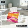 1pc Tissue Box, Abstract Warm Flowing Vibrant Art Pattern, 2D Flat Printing, Crafted with Strong Polyester, Machine Washable, Tissue Dispenser, for Fo