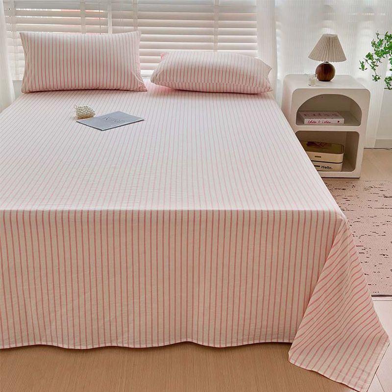 Minimalist Striped Washed Cotton Bed Cover For 1.8m Bed, Household & Student Dormitory