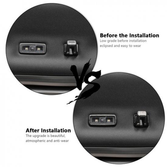 Roof Hook & Reading Light Cover Trim Bezels For Ford F150 2021+ Black Wood Grain