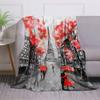 Paris Eiffel Tower French Style Soft Plush Blanket, Flannel Blanket Throw Blanket for Living Room Bedroom Sofa Cover