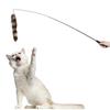 SCSYV Cat Artificial Tail Playing Sticks Toy Pet Retractable Wand Funny Rod Interactive Toy