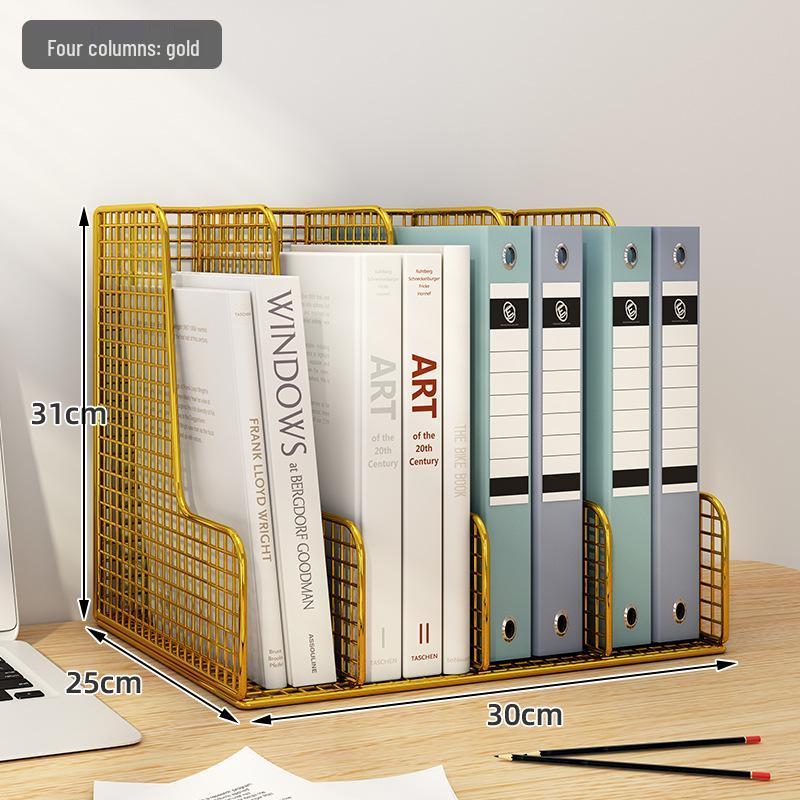Large Metal Desk Organizer File Holder and Bookshelf