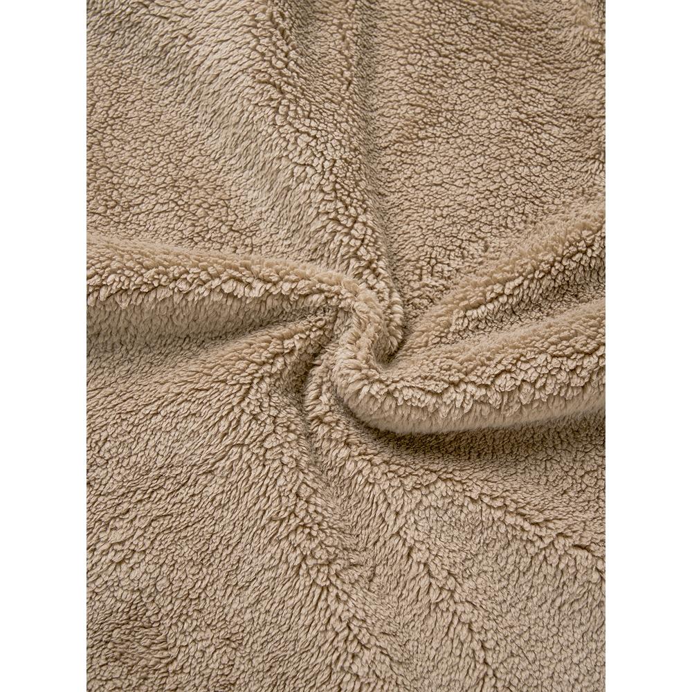 DaiSo [common] Fluffy Long Sleeve Fleece Half Zip Up S Milk Brown