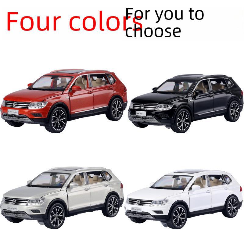 1/32 Volkswagen Tiguan L Alloy Model Toy Car with Pull-Back, Sound, Light, and Six-Doors - Boxed Off-Road Vehicle.