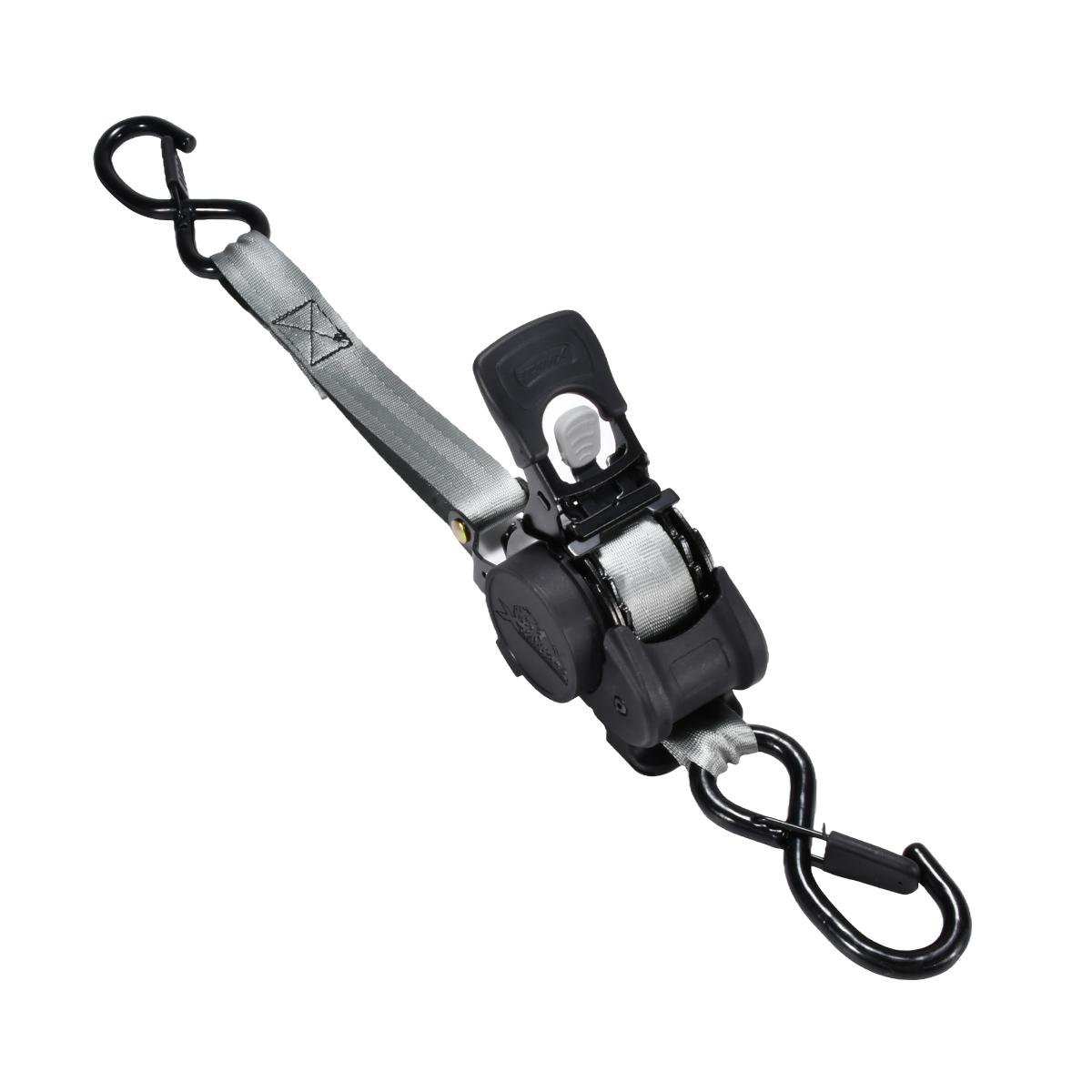 Automatic Ratchet Strap Retractable 1 X 10ft 800kg Motorcycle Auto Retractable Ratchet Strap Retractable Ratchet Tie Down Strap 1 in(2.54cm)&800 kg серый