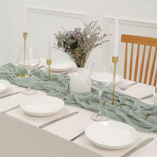 Table Flag Solid Color Pleated Design Bohemia Style Wedding Table Runner Special Events Wedding Decoration