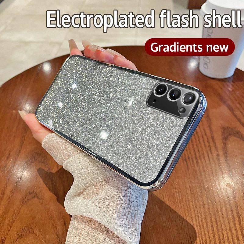 For Samsung Galaxy Note 20 Case Samsung SM-N980F Phone Case Shiny Glitter Plating Silicone Camera Lens Soft Back Cover