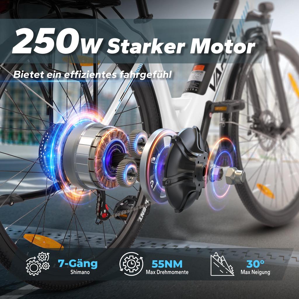 VARUN S700-2 Stadscykel Elcykel, 48V 10,4Ah Batteri, 250W Motor