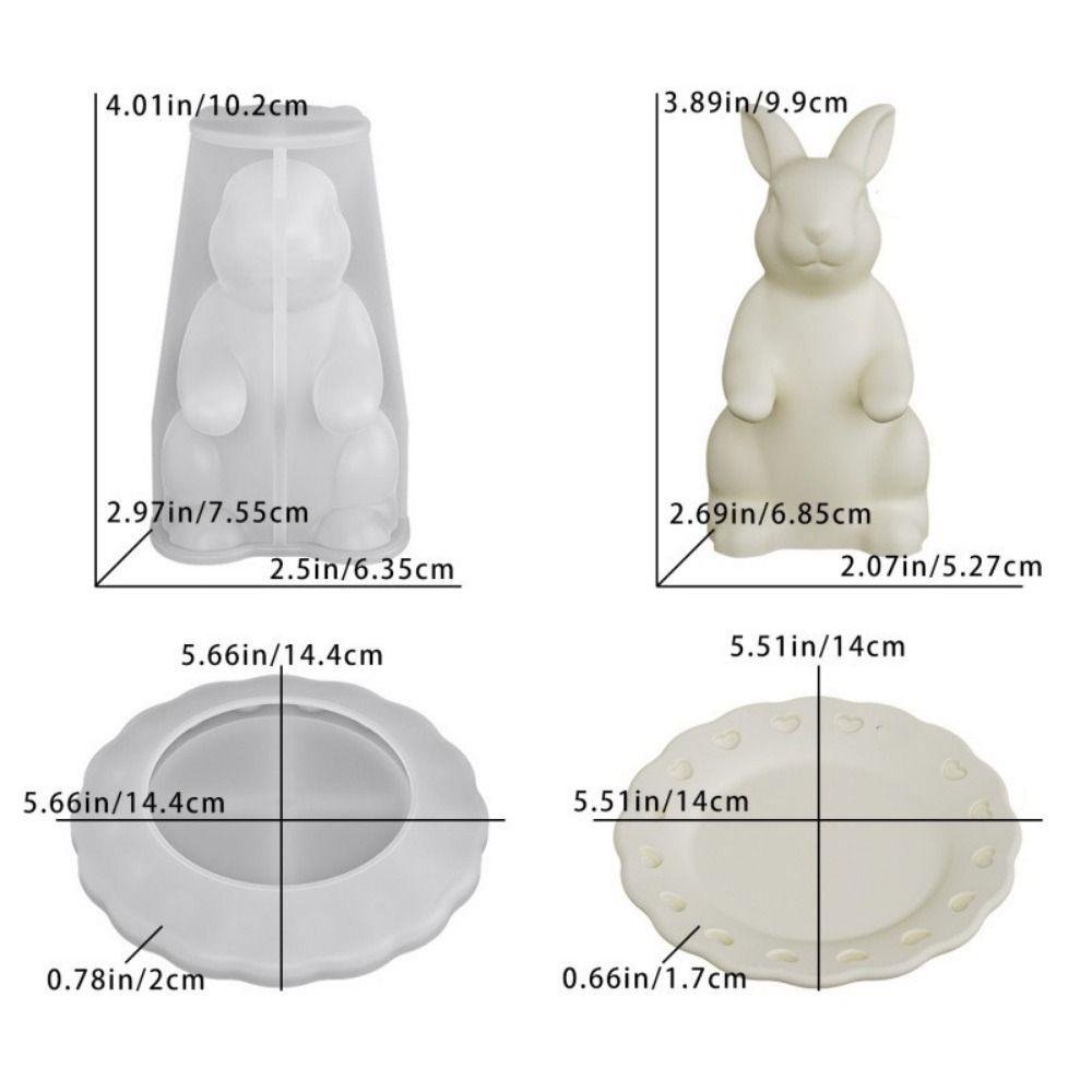 3D Easter Bunny Tray Mold Non-stick Easter Bunny Mold Decorative Candy Plates  Party