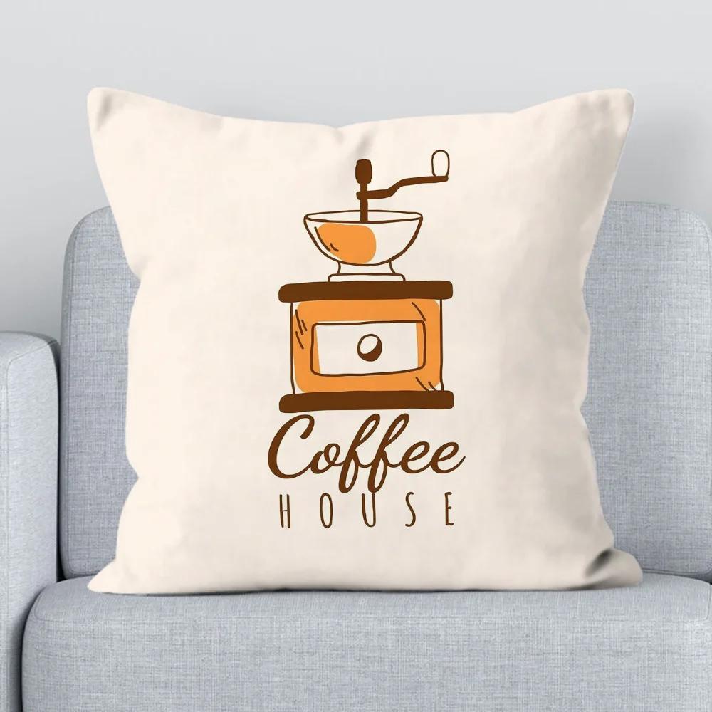 

Кофейное время Наволочки для подушек для кровати Осенний декор Наволочка Двусторонняя печать Чехол для подушки Короткий плюш Подушка для обнимания Декоративная 66x66cm