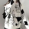 Dam Höst och Vinter Lös Tröja Dam Stor Storlek Mångsidig Casual Söt Stickad Pullover