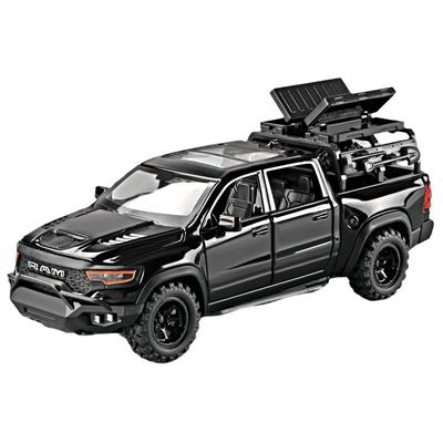 1/32 Dodge RAM MAMMOTH Pickup Carro de Brinquedo Miniatura Metal Fundido Modelo Veículo Off Road Puxar para Trás Som Luz Coleção Presente Menino