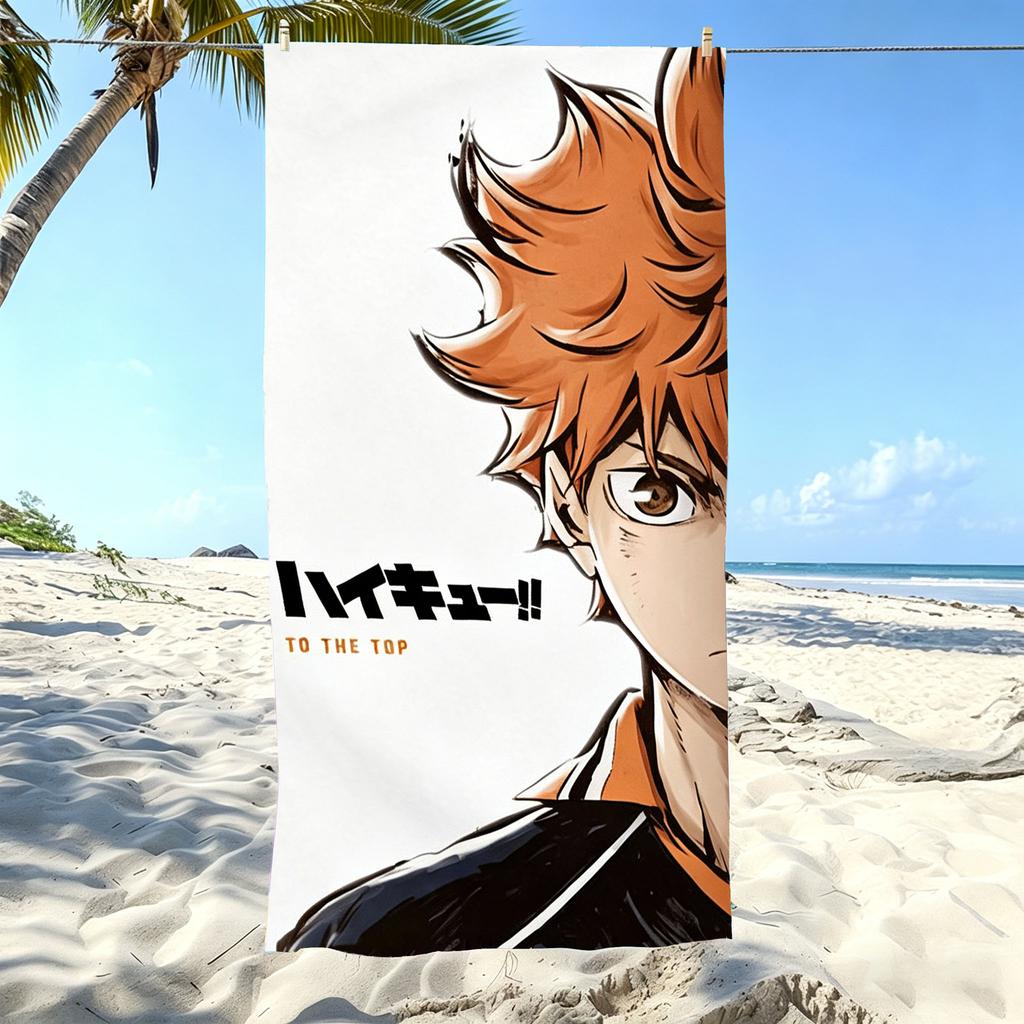 1pc H-Haikyuu H-Hinata Shoyo Print Microfiber Beach Towel Quick Dry Absorbent Sand Free for Beach Gym Bathroom Accessories