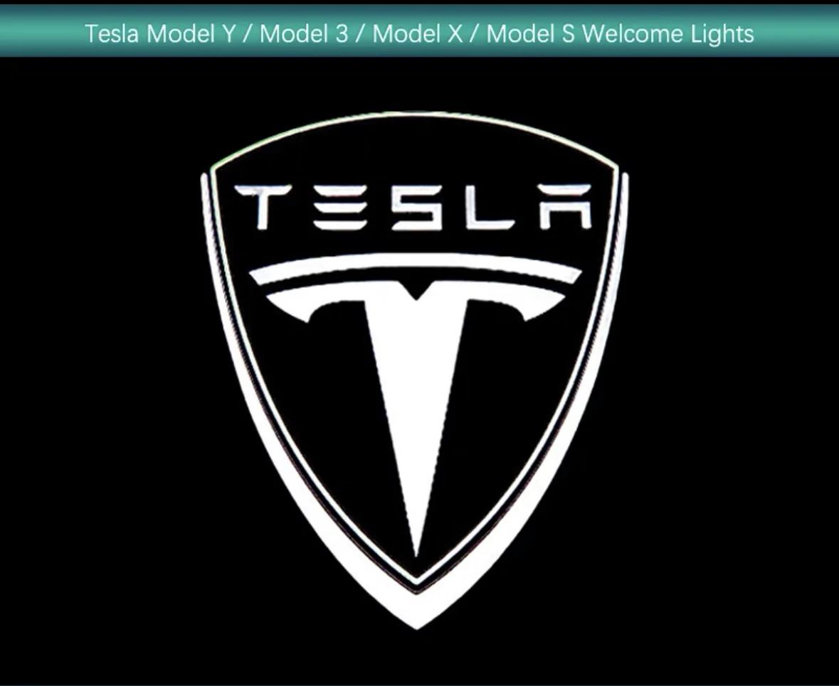 

2Pcs Car Door Projector LED Logo Welcome Lights Shadow Decoration Lamp for Tesla Model 3 Y Model X S Accessories 2Pieces