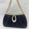 JIAERDI Satin Pleated Evening Handbag Women Fashion Luxury Design Shoulder Bag Ladies Shiny Chain Chic 2025 New Crossbody Bag