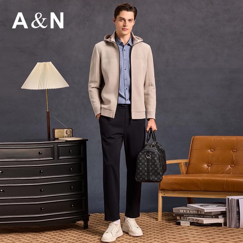 Antonio Men's Detachable Hooded Merino Wool Blend Jacket