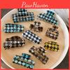 Stilvoller Koreanischer Vintage Schachbrettmuster Haarspangen-Accessoire für Damen