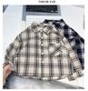 Boys' Spring 2026 Plaid Long-Sleeve Shirt – New Fashion Trendy and Versatile Jacket