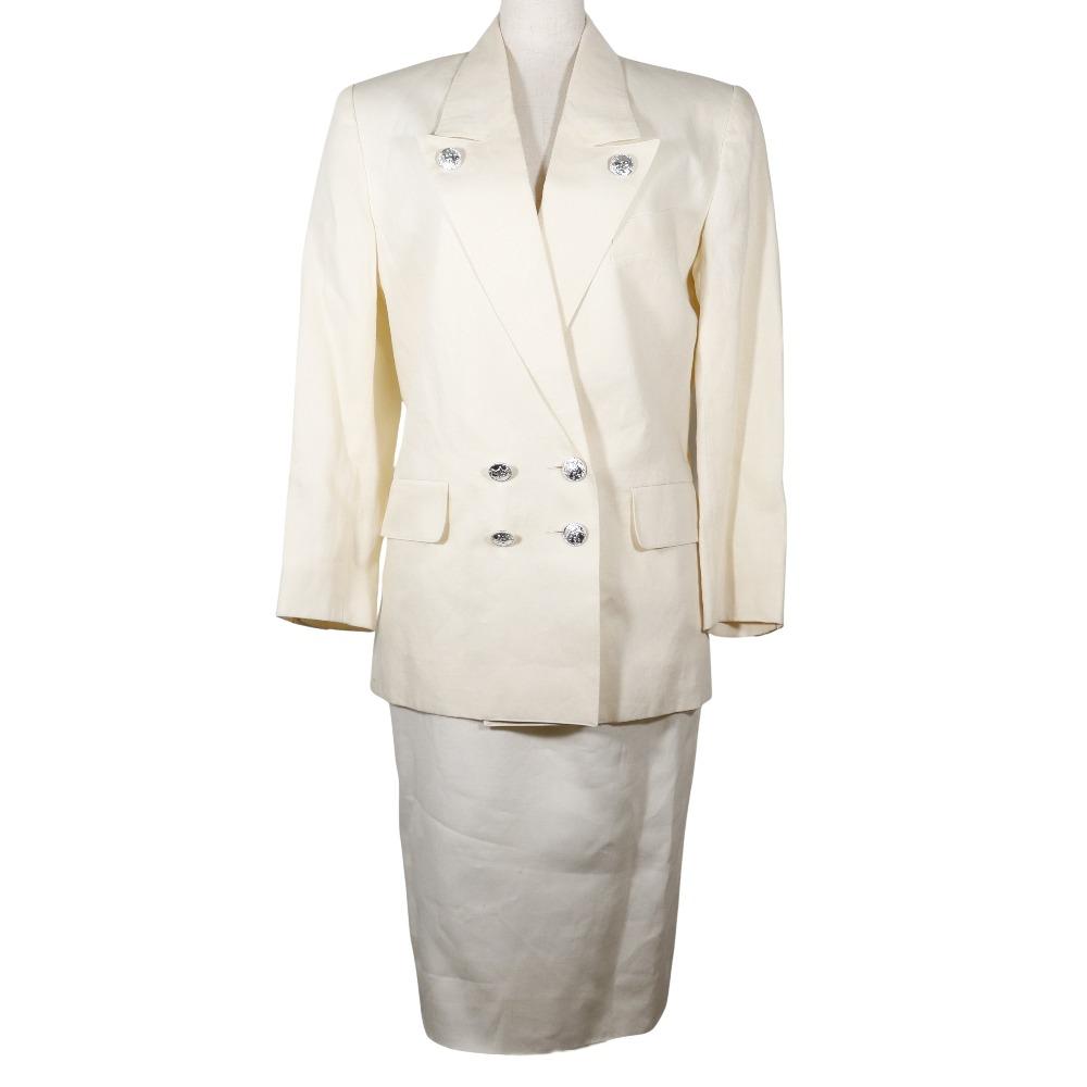 

HERMES Skirt suit setup White hemp Women Used