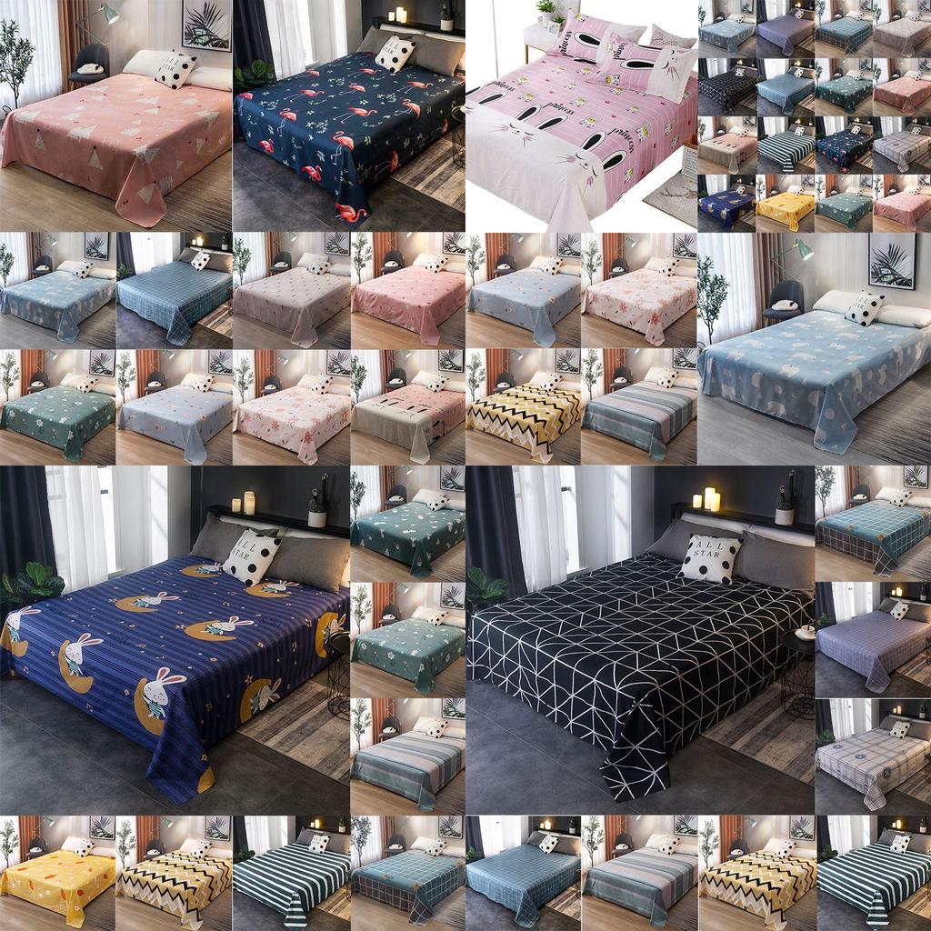 Cartoon Flat Sheet Mattress Cover With Anti-fade Soft Material For Home Or Dormitory**