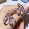 Fashion Luxury Brand  Silver Needle Texture Metal Twine Earrings for Women Girls Party Trend Party  Gifts Earrings