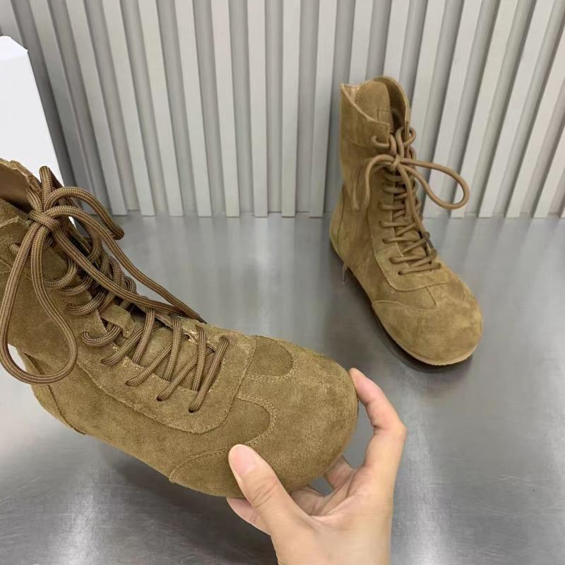 Flats Women Short Boots Fashion Lace Up Suede Casual Shoes 2025 Winter Sneaker Designer New Trends Ankle Boots Cozy Zapatillas