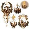 Hanging Star Decoration with Lights Lighted Nativity Door Swag, Bethlehem of Faith Wall Decor, Light-up Holy Illuminated Decor Family for Christmas