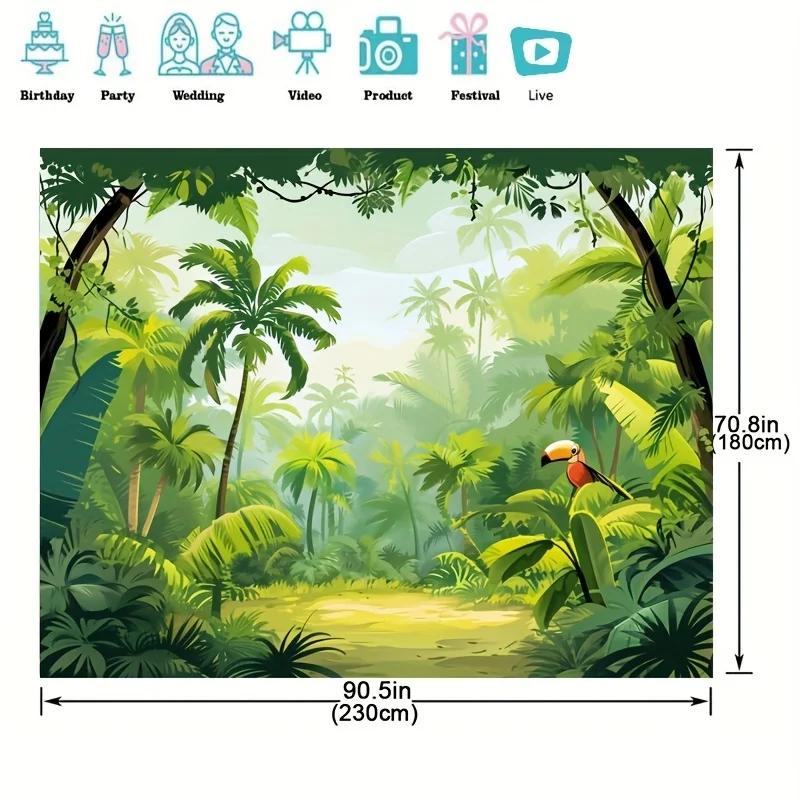 Jungle Safari Background, Animal Decoration Celebration Props Party Photo Shooting Background