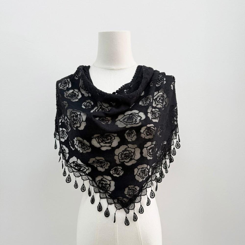 Vintage Bandanas for Women Cute Sweet Headscarf Shawl Lace Flower Hair Scarf Shawl  Photography