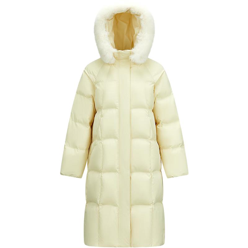 Semir Women's Chen Duling 90% Down Long Coat with Detachable Fur Collar