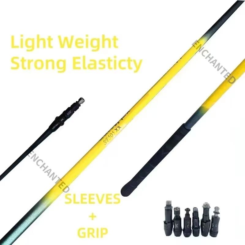 Yellow golf club shaft SF405 or SF505 or SF505x or SF505xx 45 inch graphite shaft with grip and sleeve tip 0.335 inches only shaft 405